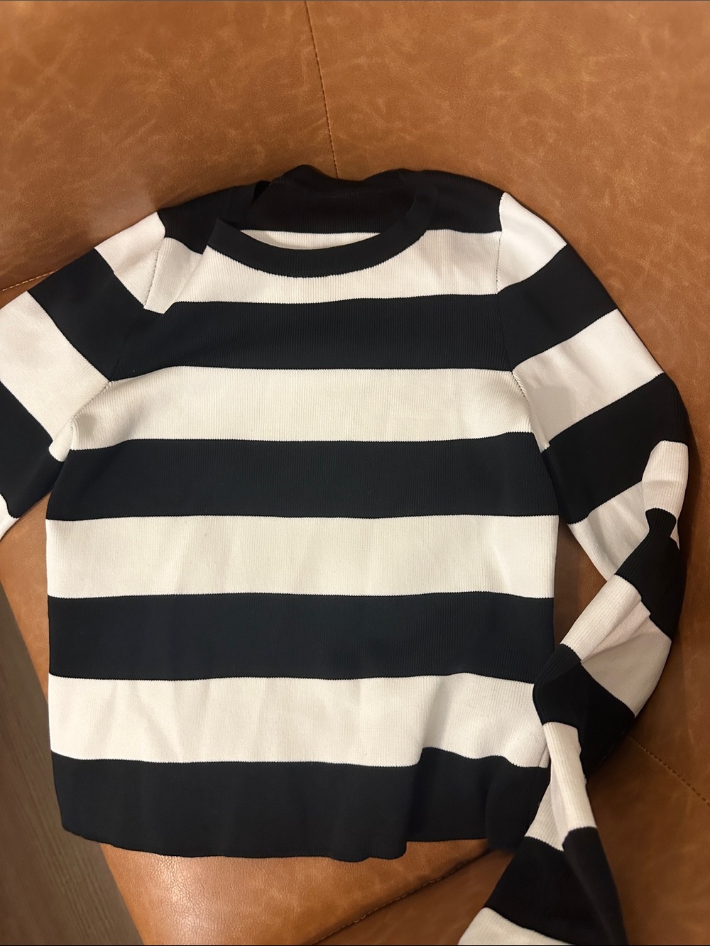 Striped Black and White Crewneck Sweater